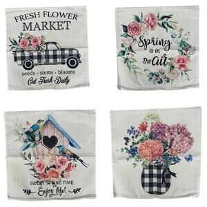 New Liwoton Spring 4 Piece Set Floral Home Decorative Pillow Case Cover 18"x18"